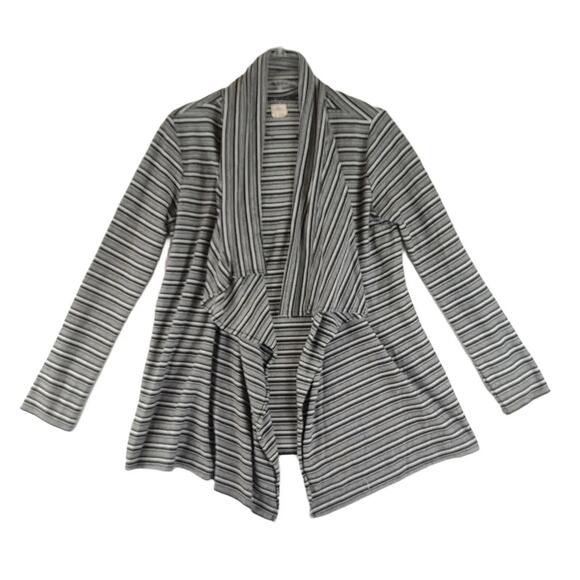 O'NEILL Harvey Women's L Baja Striped Open Cardigan Sweater Flyaway Top Grey - Picture 2 of 6